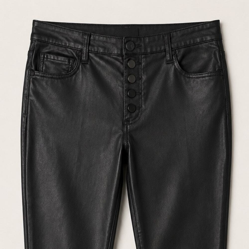 KUT From The Kloth Black Coated Skinny Jeans Pants Size 12 - Picture 3 of 8